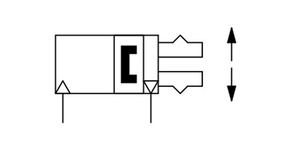 Double acting, inner-diameter grip JIS symbol